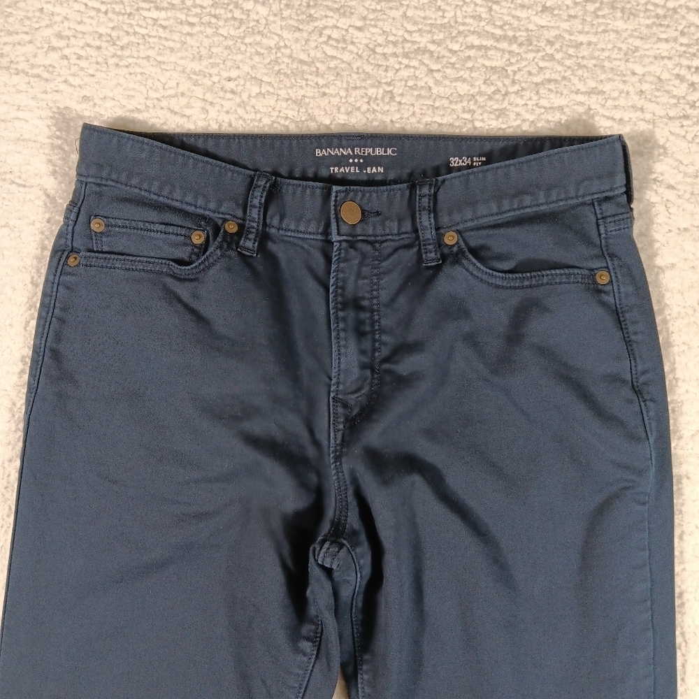 Banana Republic Travel Jean Mens 32x34 Blue Slim Fit Straight Leg Stretch Casual - Picture 4 of 12